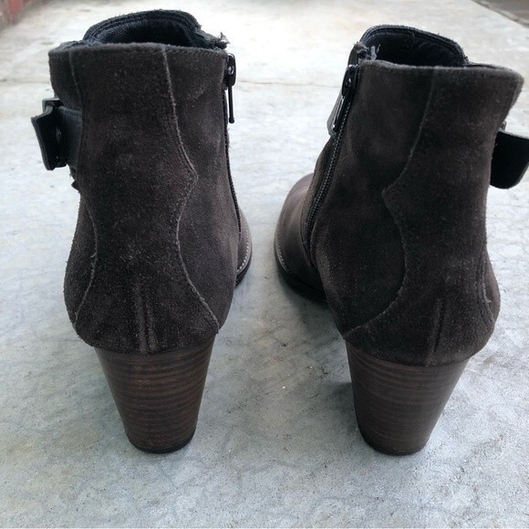 Paul Green Ankle Boots Booties Brown Suede Heeled Size UK 6.5 US 9 - Picture 5 of 6